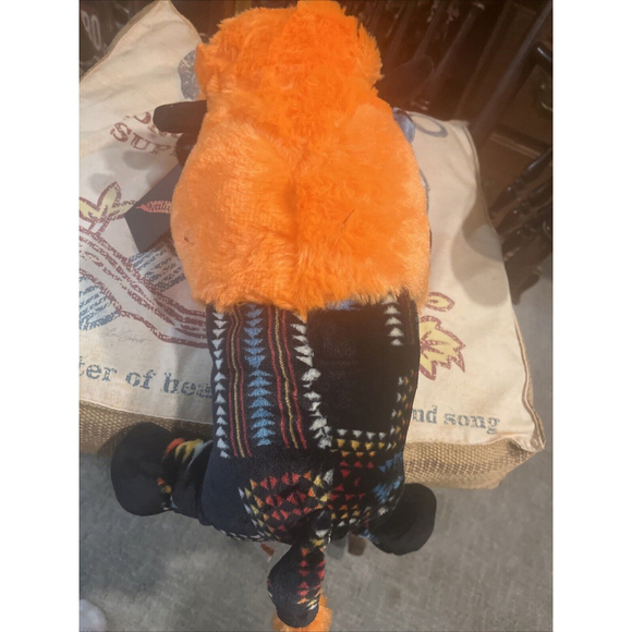 16 In Stuffed Animal Buffalo nWT Black And Orange By Nativo Western Pattern - Picture 8 of 10